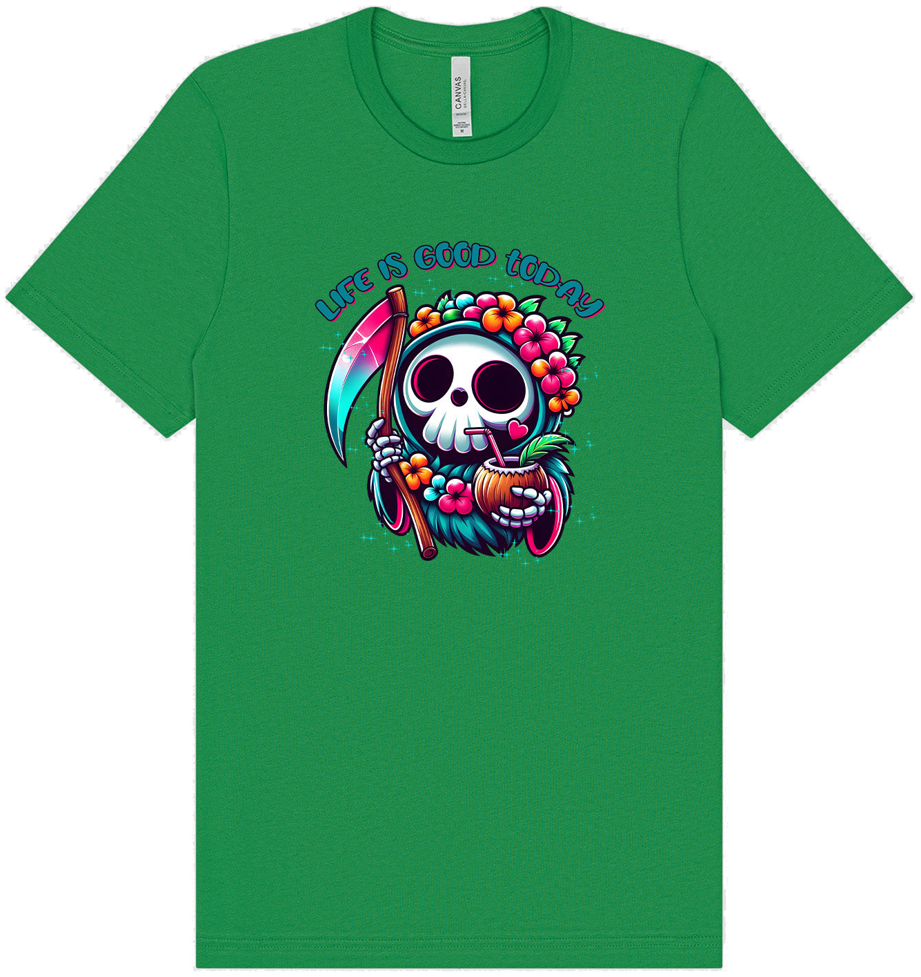 Tropical Grim Reaper Adult Bella Canvas Shirt