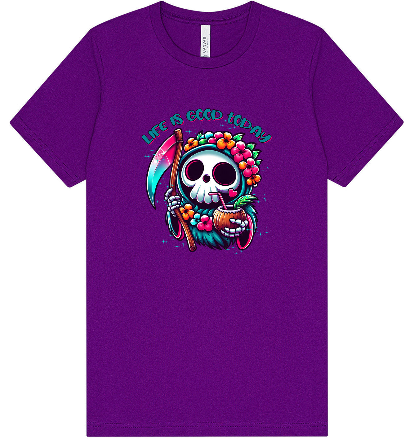 Tropical Grim Reaper Adult Bella Canvas Shirt
