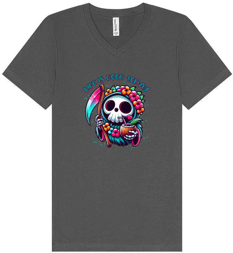 Tropical Grim Reaper Unisex V-Neck Shirt