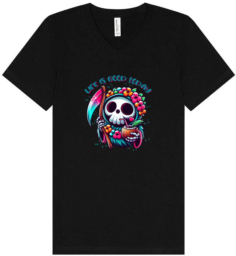 Tropical Grim Reaper Unisex V-Neck Shirt