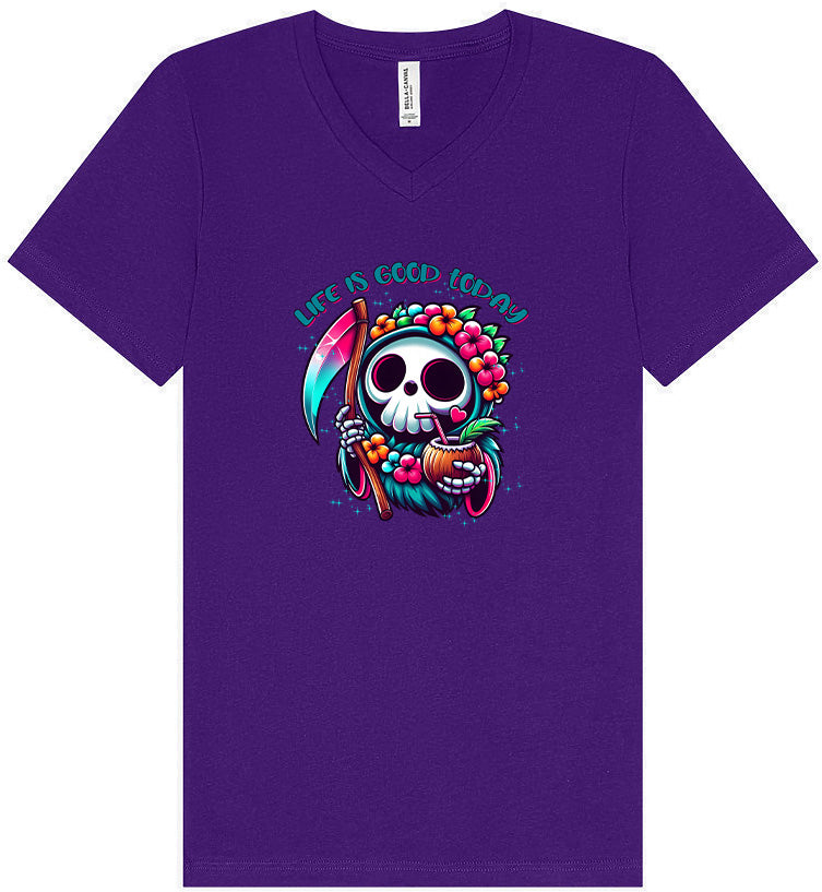 Tropical Grim Reaper Unisex V-Neck Shirt