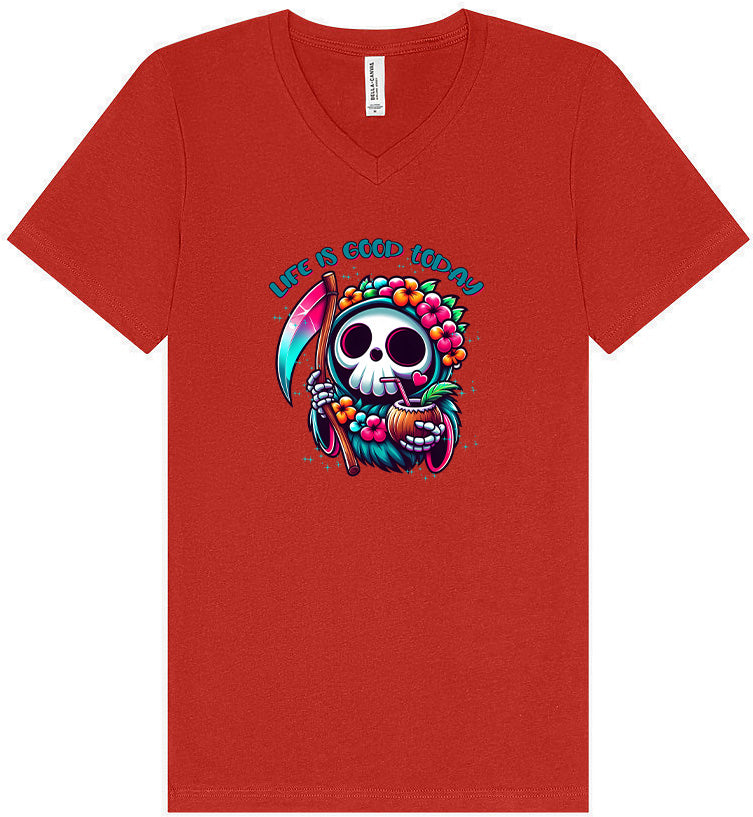 Tropical Grim Reaper Unisex V-Neck Shirt