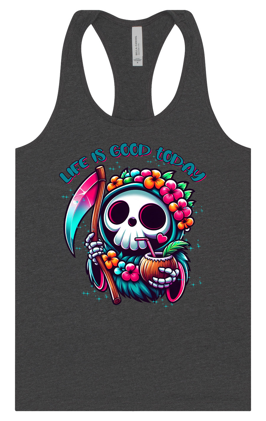 Tropical Grim Reaper Women's Racerback Tank