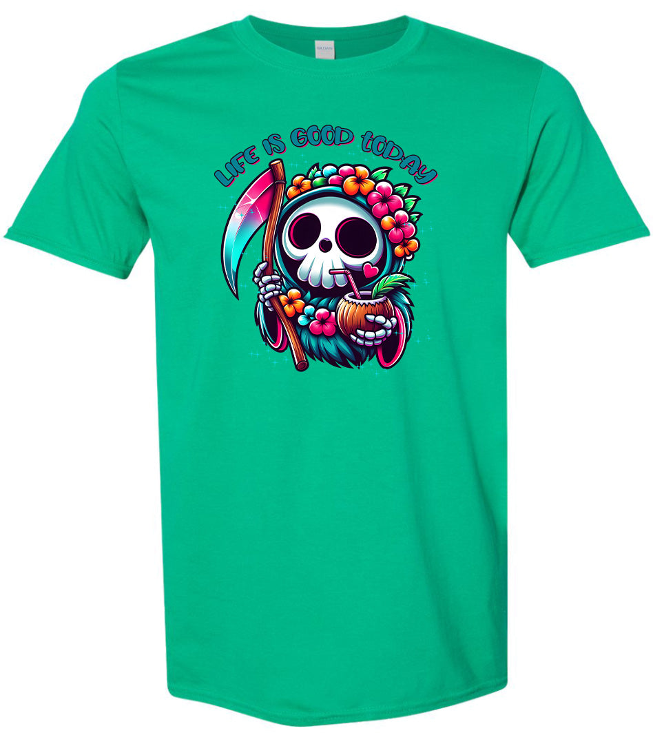 Tropical Grim Reaper Adult Gildan Soft Shirt