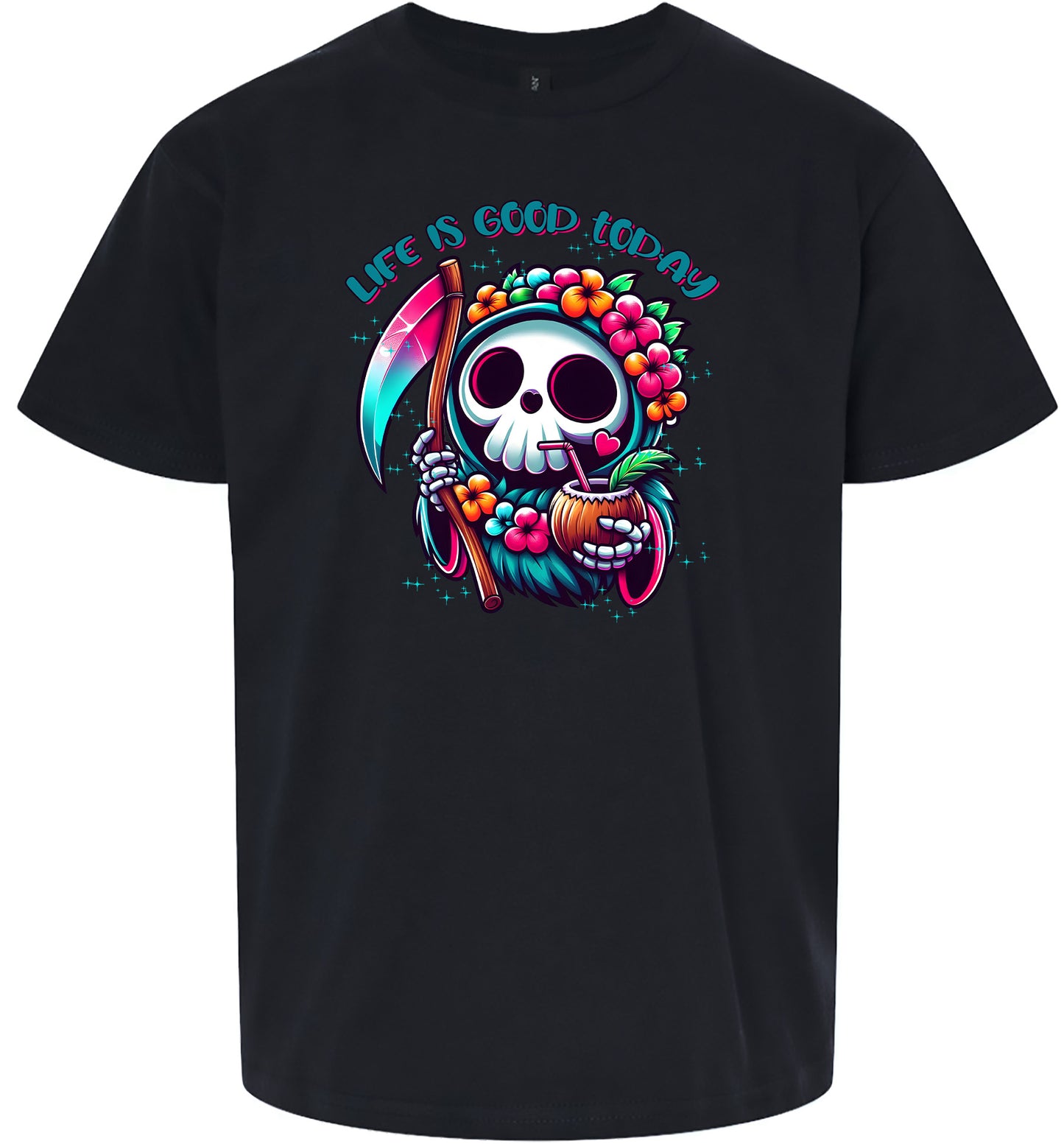 Tropical Grim Reaper Children's Gildan Soft Shirt