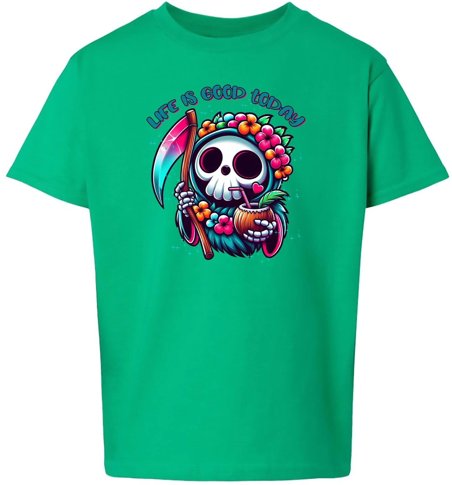Tropical Grim Reaper Children's Gildan Soft Shirt