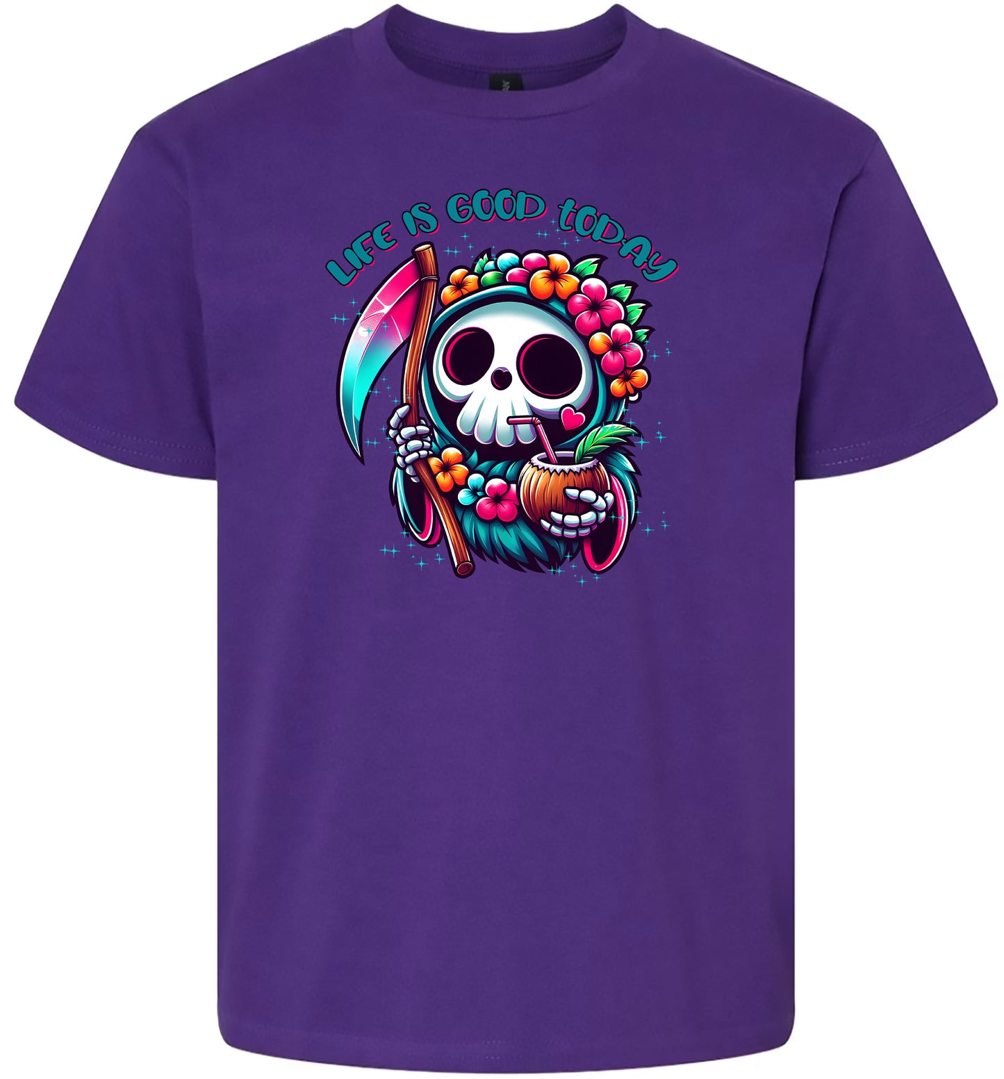 Tropical Grim Reaper Children's Gildan Soft Shirt