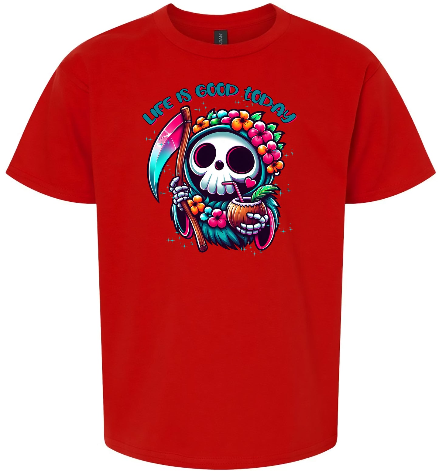 Tropical Grim Reaper Children's Gildan Soft Shirt