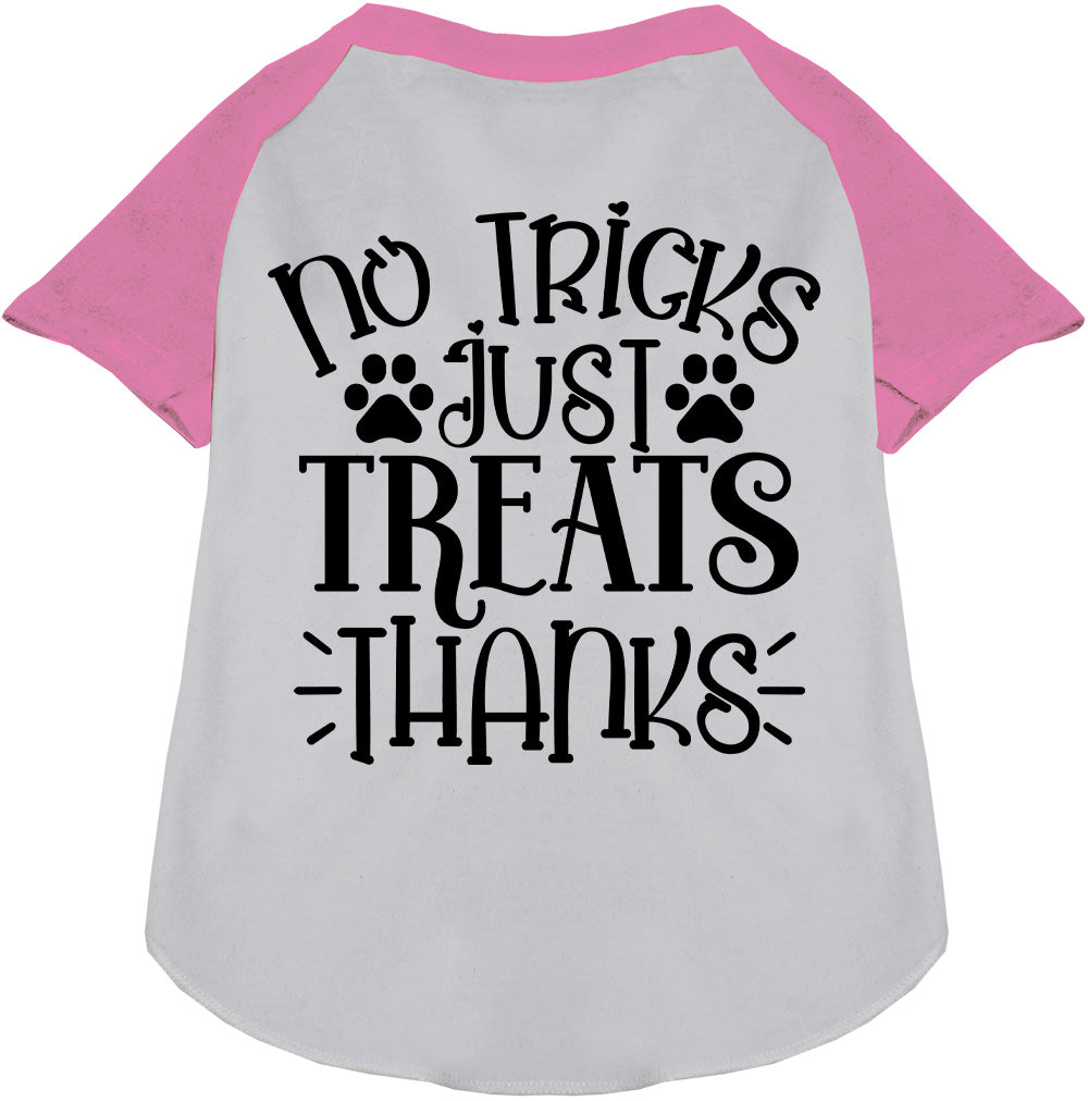 Light Pink No Tricks Just Treats Pet Raglan Shirt