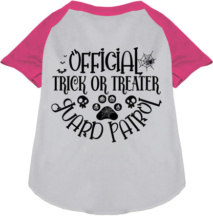 Pink Trick or Treater Guard Patrol Pet Raglan Shirt