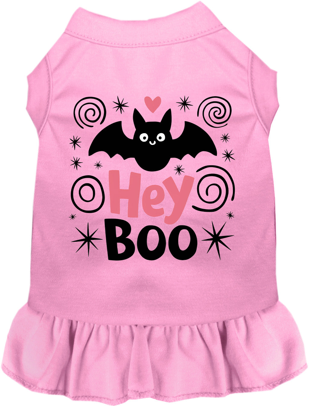 Light pink Hey Boo! Pet Dress with bat design