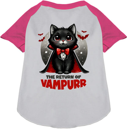 Vampurr Pet Raglan Shirt in pink and gray