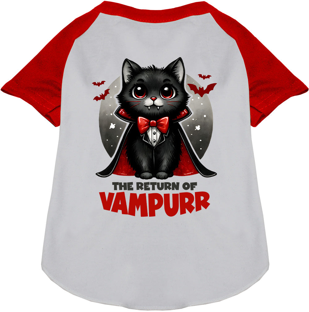 Vampurr Pet Raglan Shirt in red and gray