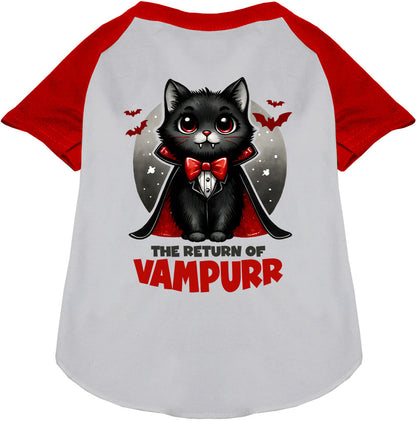 Vampurr Pet Raglan Shirt in red and gray