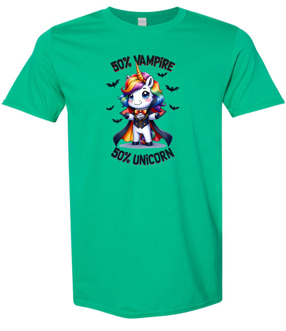 50 Percent Vampire Adult Gildan Soft Shirt