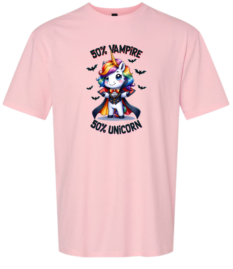 50 Percent Vampire Adult Gildan Soft Shirt