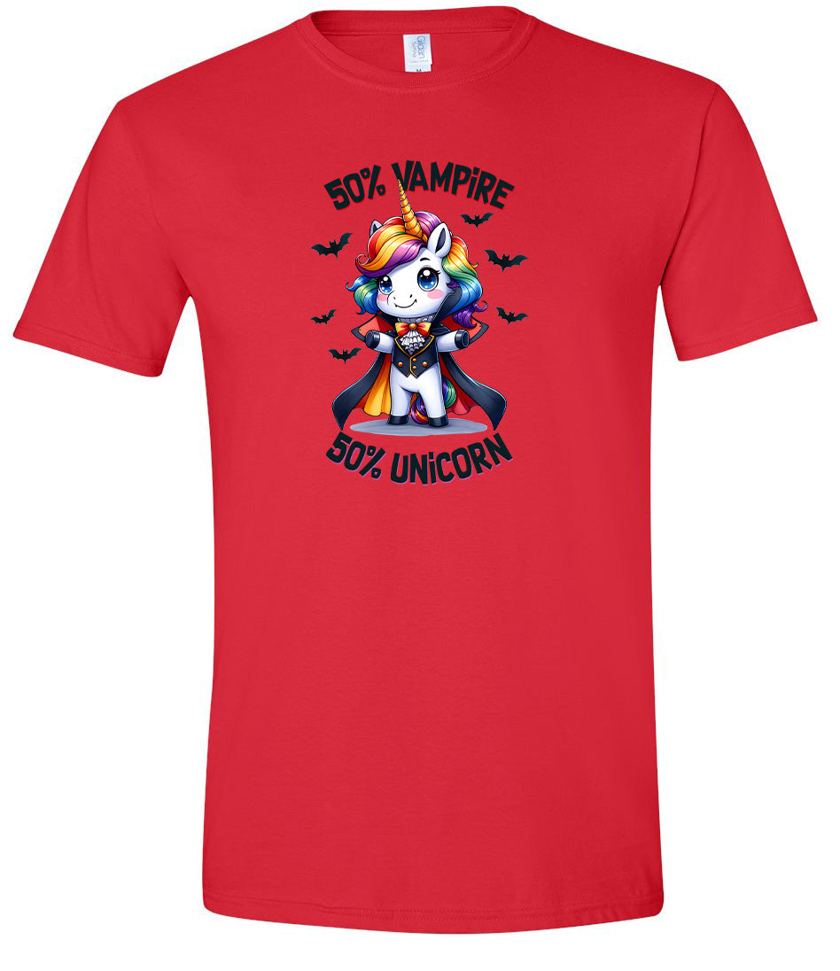 50 Percent Vampire Adult Gildan Soft Shirt