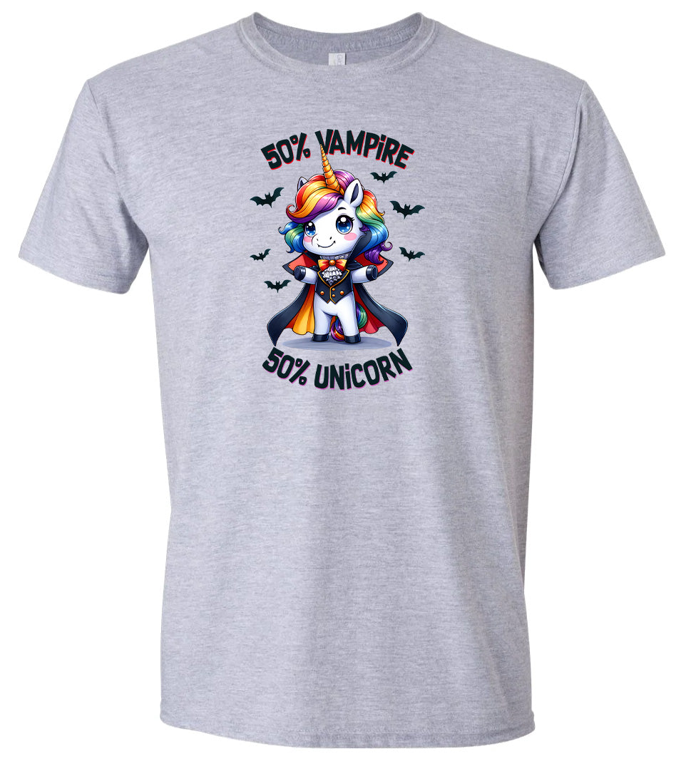 50 Percent Vampire Adult Gildan Soft Shirt