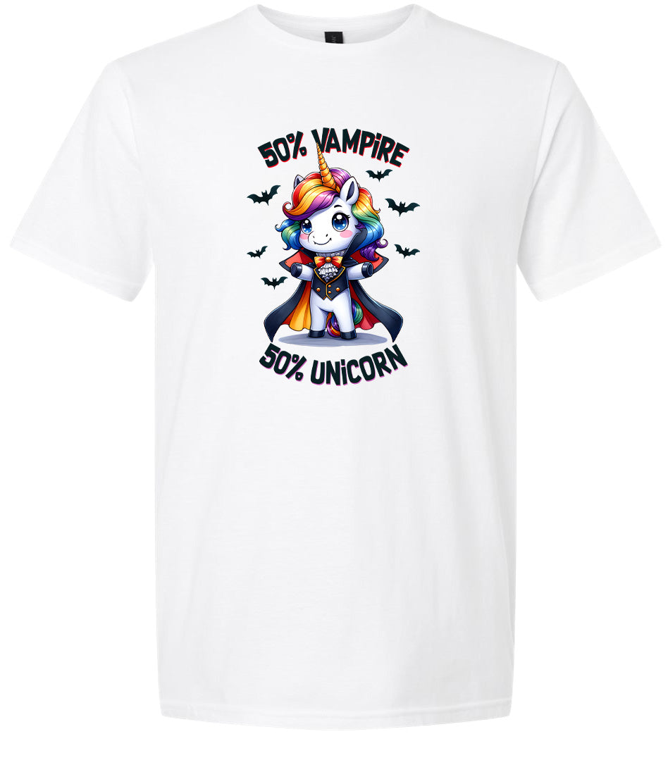 50 Percent Vampire Adult Gildan Soft Shirt