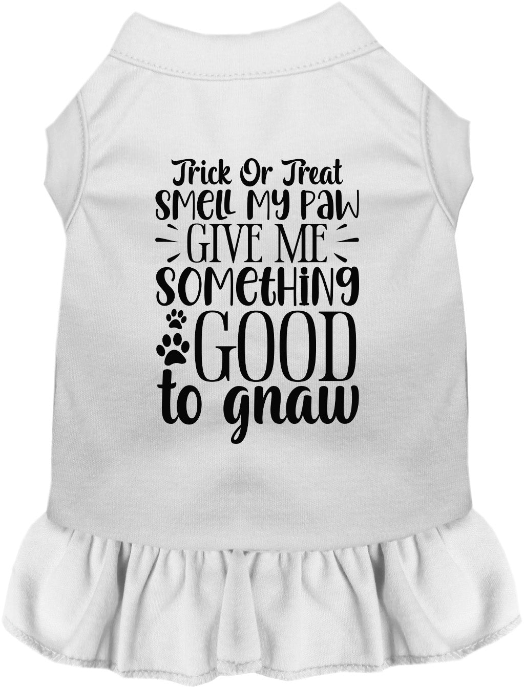 White Good to Gnaw Pet Dress with Halloween design