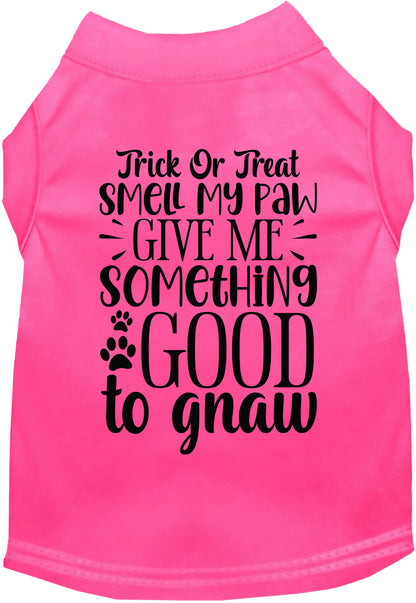 Pink Good to Gnaw pet shirt with Halloween theme