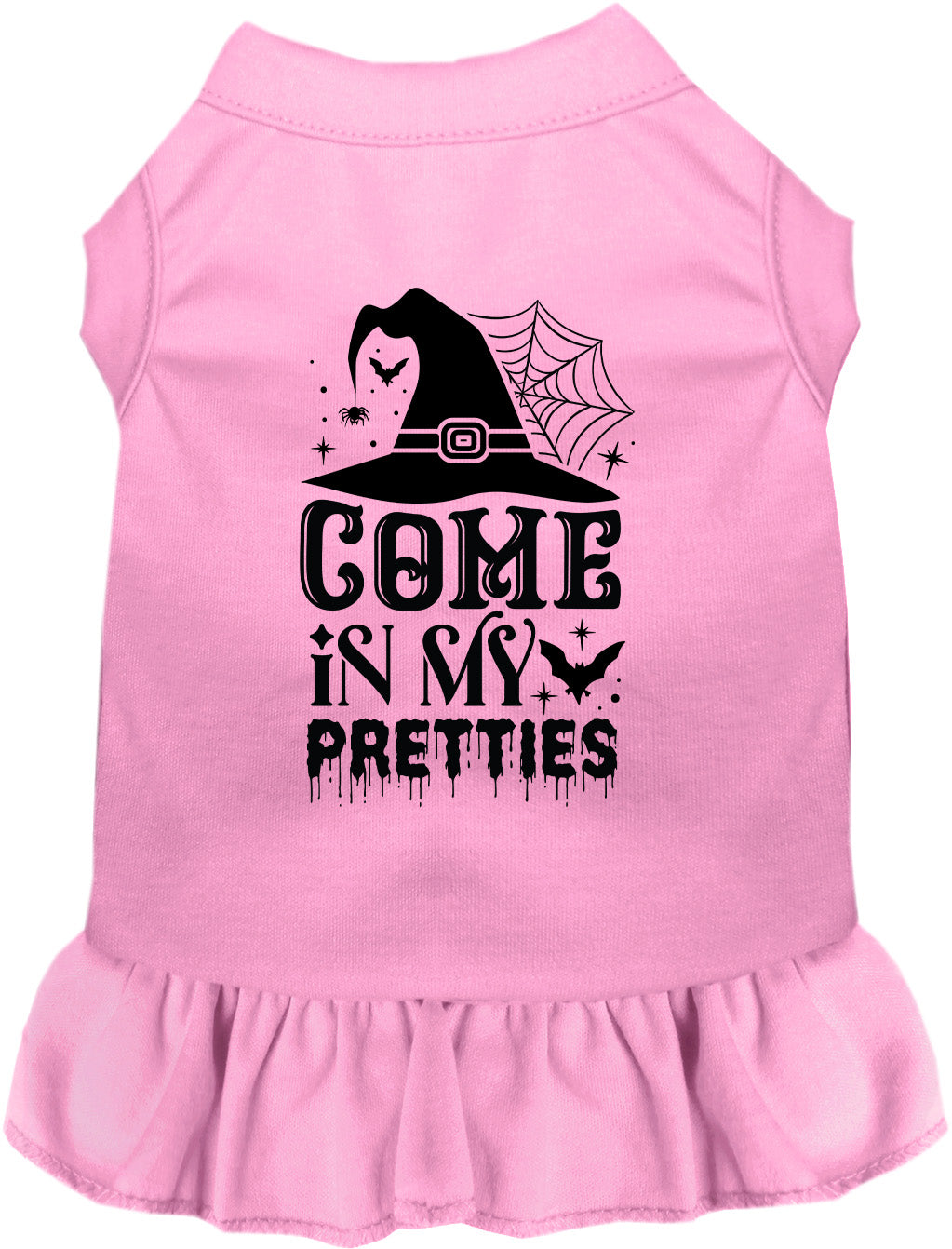 Pink pet dress with 'Come In My Pretties' design