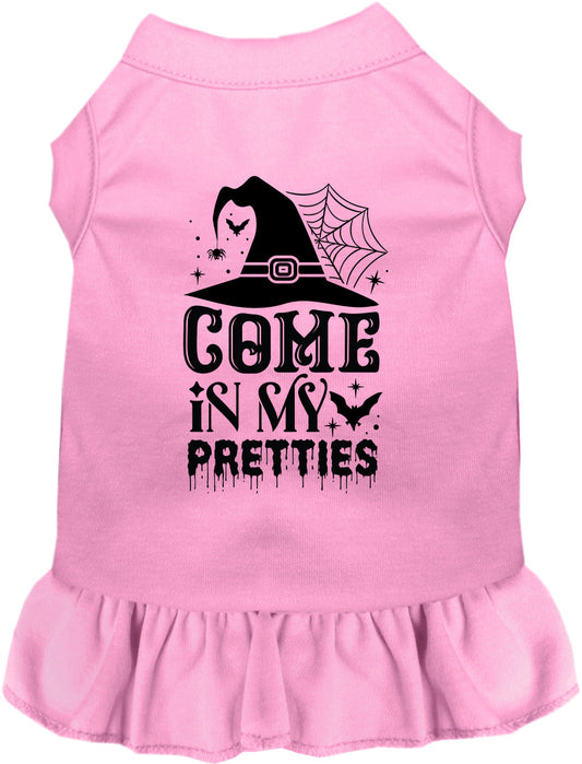 Pink pet dress with 'Come In My Pretties' design