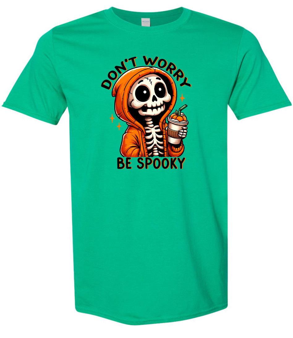 Don't Worry Be Spooky Adult Gildan Soft Shirt