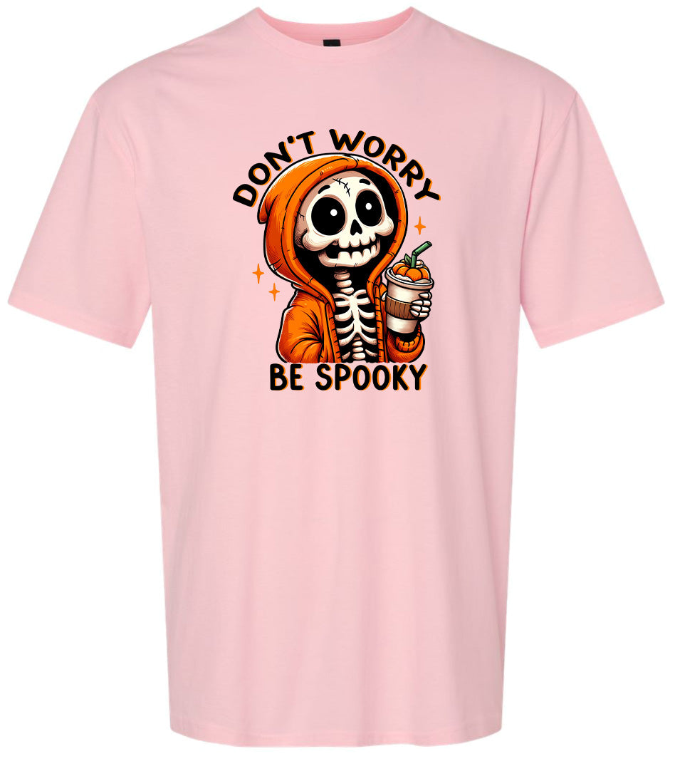 Don't Worry Be Spooky Adult Gildan Soft Shirt