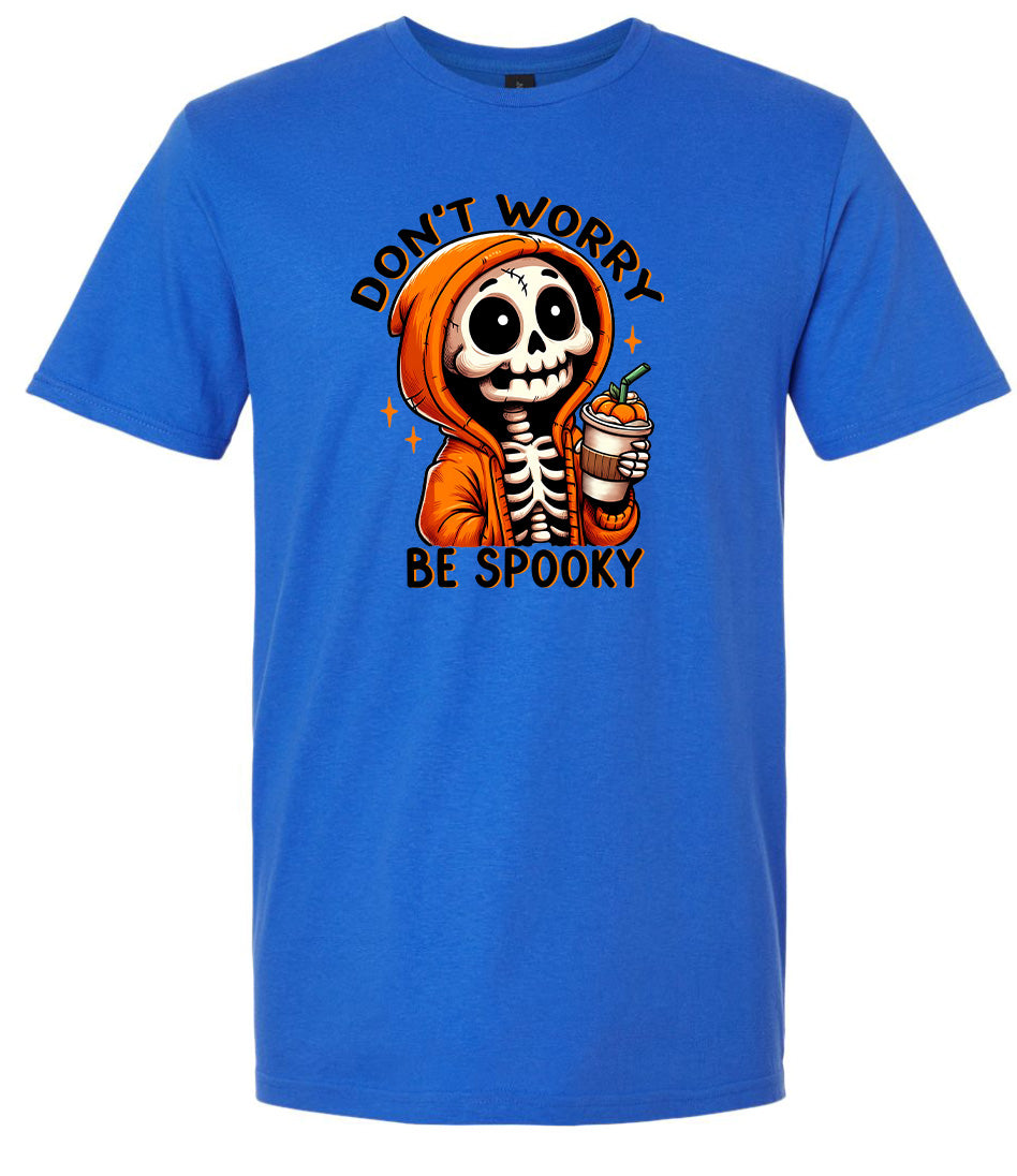 Don't Worry Be Spooky Adult Gildan Soft Shirt