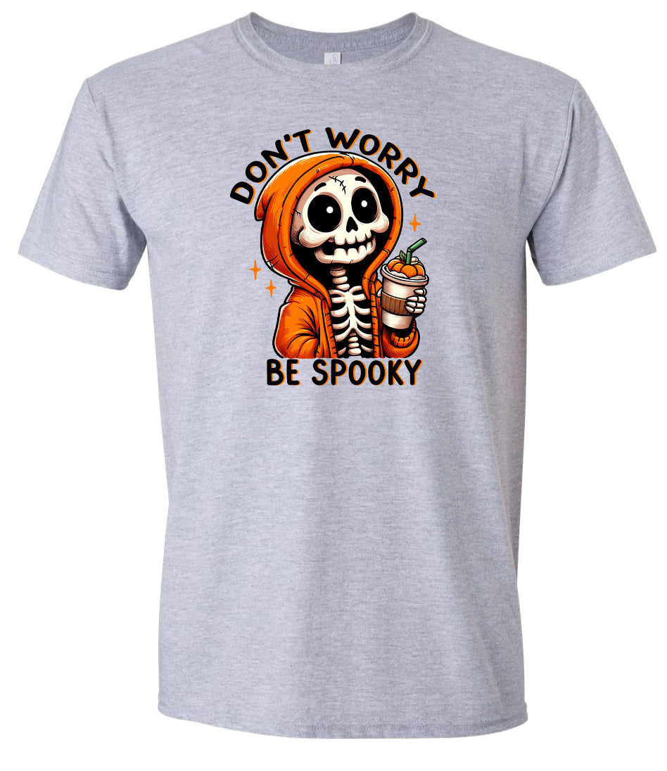 Don't Worry Be Spooky Adult Gildan Soft Shirt