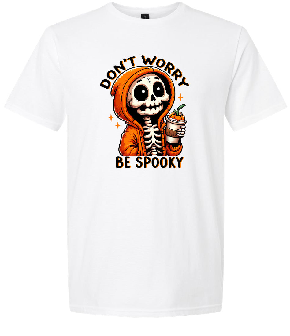 Don't Worry Be Spooky Adult Gildan Soft Shirt