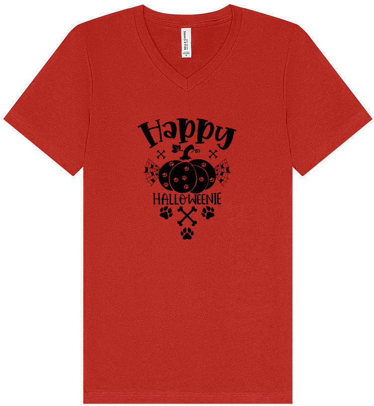 Happy Halloweenie Unisex V-Neck Shirt
