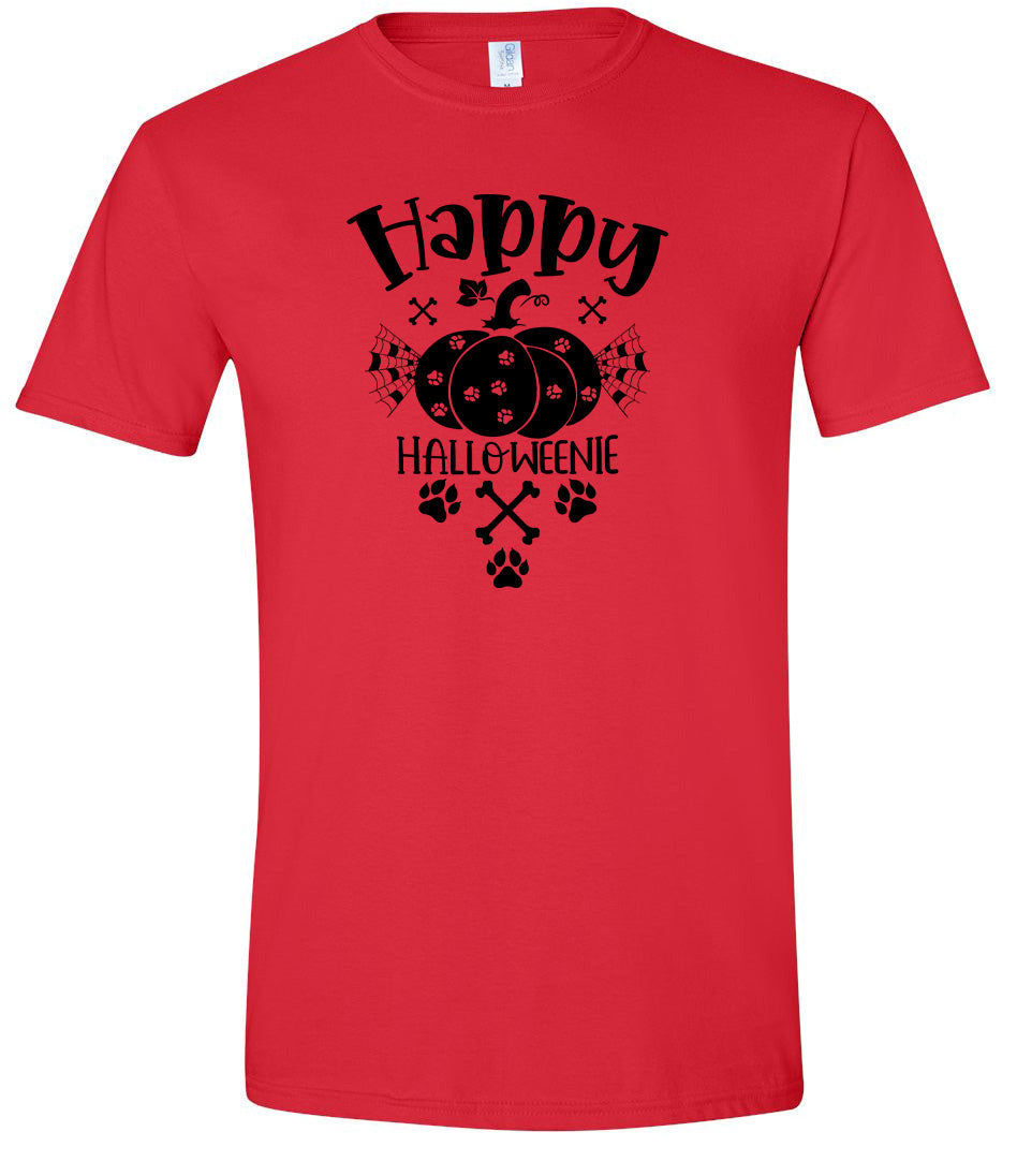Happy Halloweenie Adult Gildan Soft Shirt
