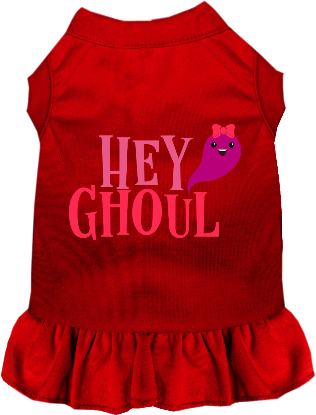 Red Hey Ghoul pet dress with matching skirt