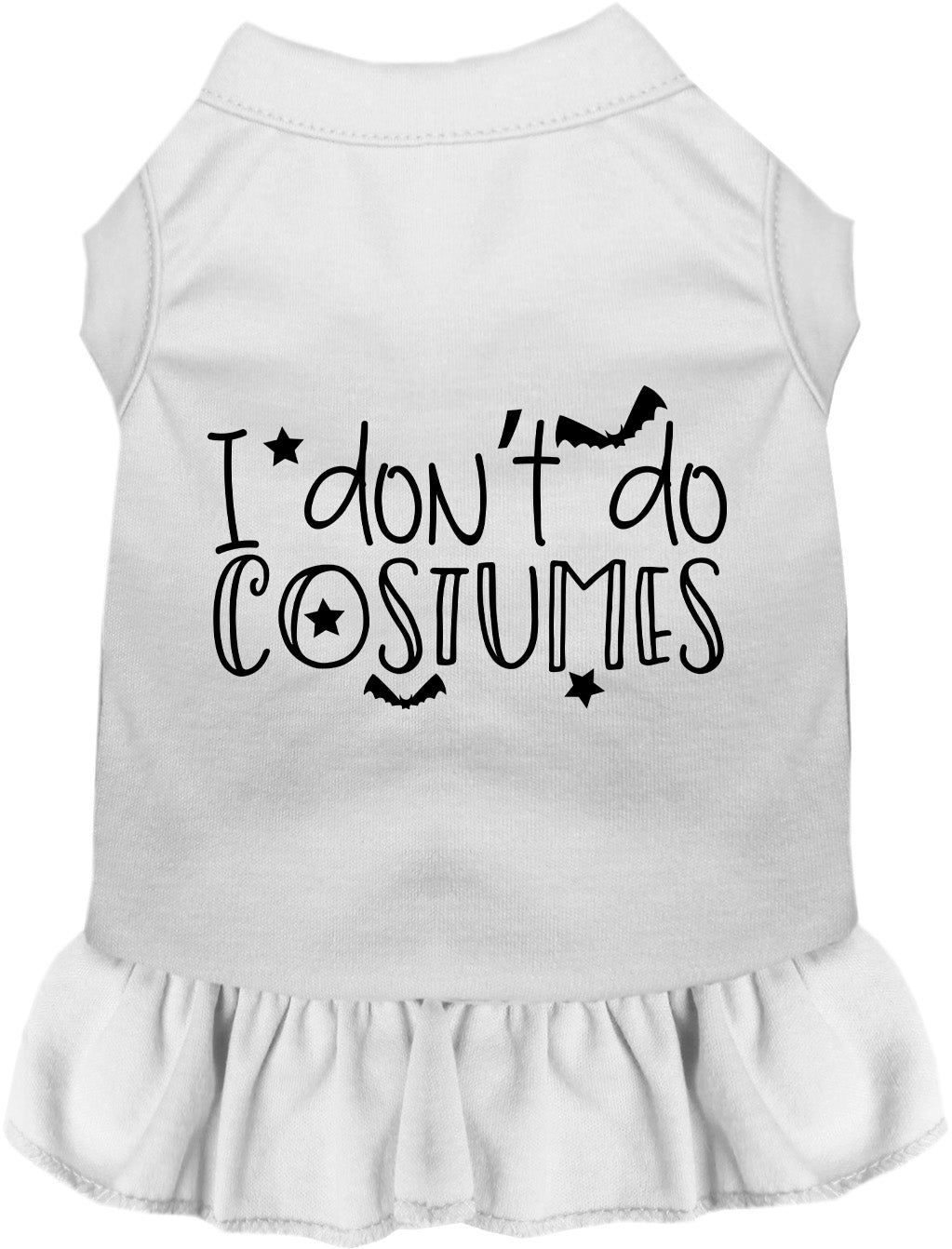 White 'I Don't Do Costumes' pet dress