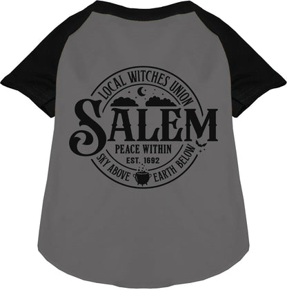 Black Salem Witches Union pet raglan shirt
