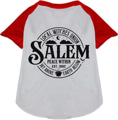 Red Salem Witches Union pet raglan shirt