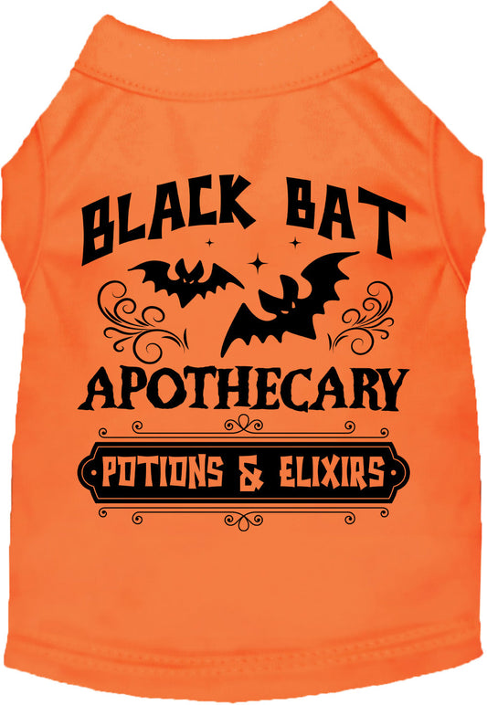 Orange Black Bat Apothecary Potion Pet Shirt
