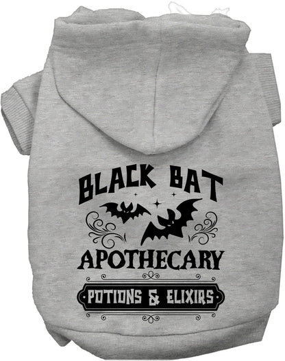 Gray Potion Bottle Costume Pet Hoodie with bat design