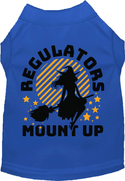 Blue Regulators Mount Up pet shirt with witch design