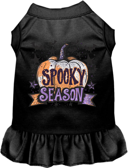 Black Batty Spooky Season Pet Dress with pumpkin design