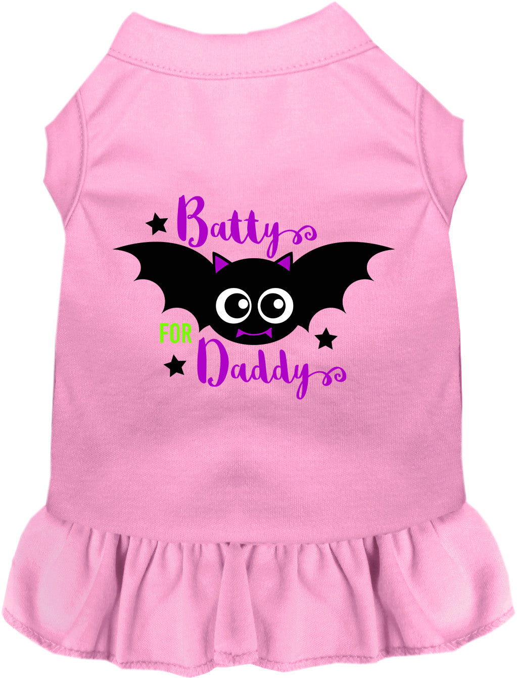 Pink Batty for Daddy pet dress with bat design
