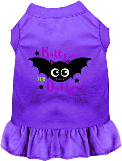 Purple Batty for Daddy pet dress with bat design