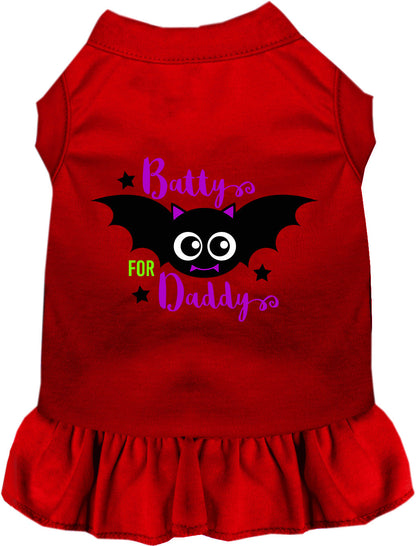 Red Batty for Daddy pet dress with bat design