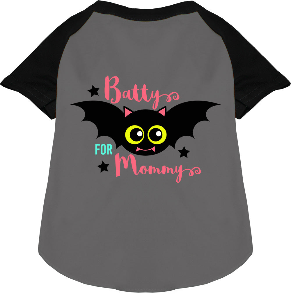 Black Batty for Mommy pet raglan shirt