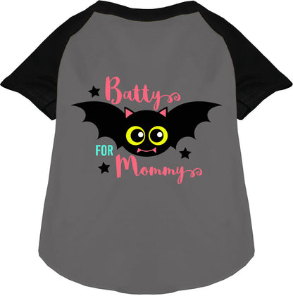 Black Batty for Mommy pet raglan shirt