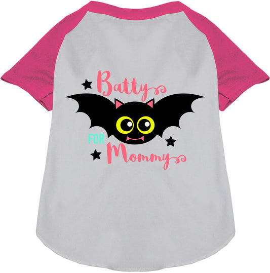 Pink Batty for Mommy pet raglan shirt