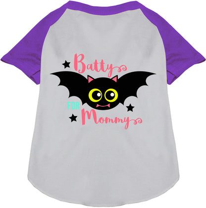 Purple Batty for Mommy pet raglan shirt