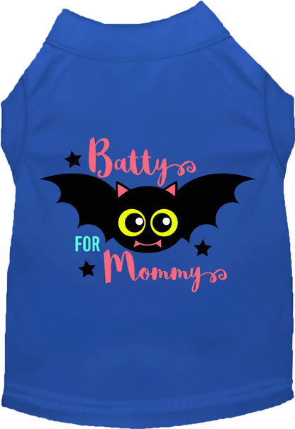 Royal blue Batty for Mommy pet shirt with bat design